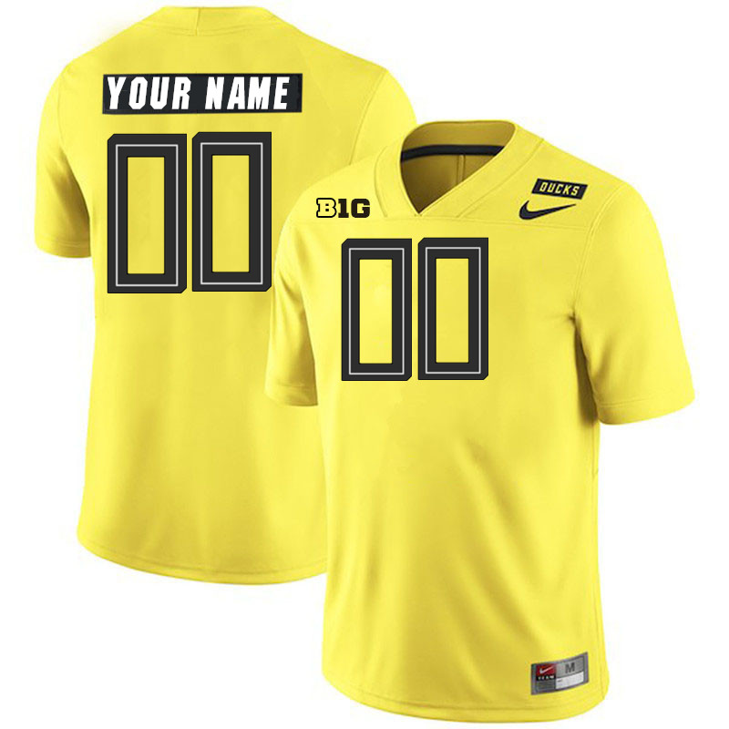 Custom Oregon Ducks Name And Number Football Jersey-Alternate Yellow